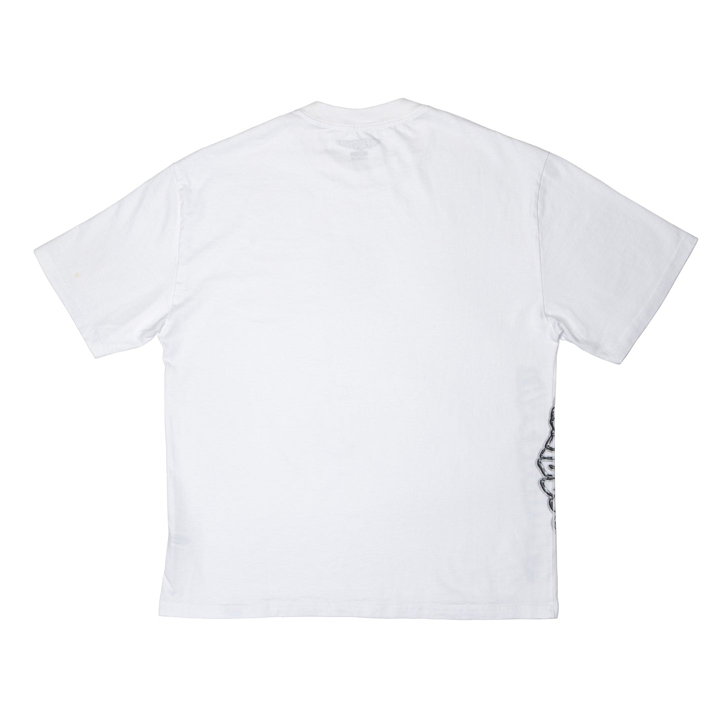 Metal Logo Side Print Tee - Faded White