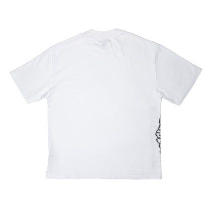 Metal Logo Side Print Tee - Faded White