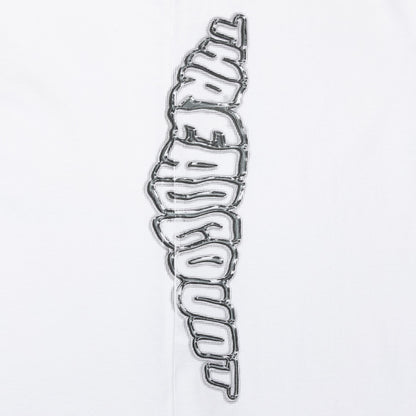 Metal Logo Side Print Tee - Faded White