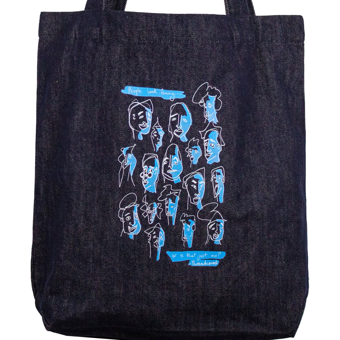 People Look Funny Tote - Dark Denim